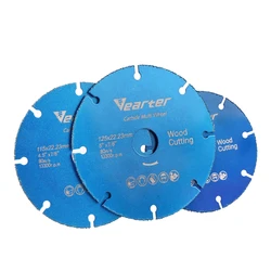 Vearter 4/ 4.5/ 5 polegadas vácuo soldadas carboneto roda de corte 100/115/125mm circular viu o disco da lâmina para madeira com prego plástico pvc