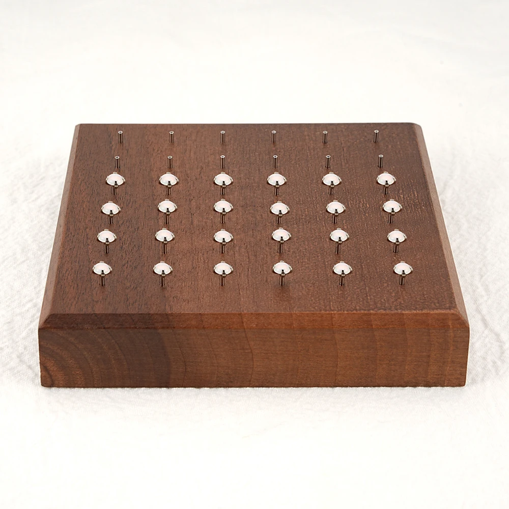 Black Walnut Solid Wood Display Stand for 16G 14G Piercing Jewelry Modern Display Holder with 36 Holes