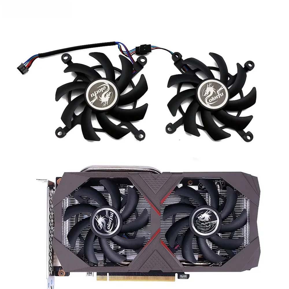 2 SZTUK 85MM RTX 2060 2060 Super wentylator GPU do kolorowych kart graficznych GeForce RTX2060 GTX 1660 TI 1660 Super — zdjęcie 2