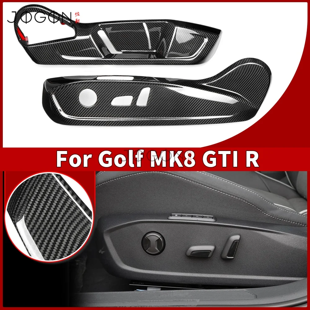 

For Volkswagen-VW Golf 8 MK8 CD1 GTI GTD 2021-2024 Real Carbon Fiber Car Interior Seat Adjustment Button Protection Cover Trim