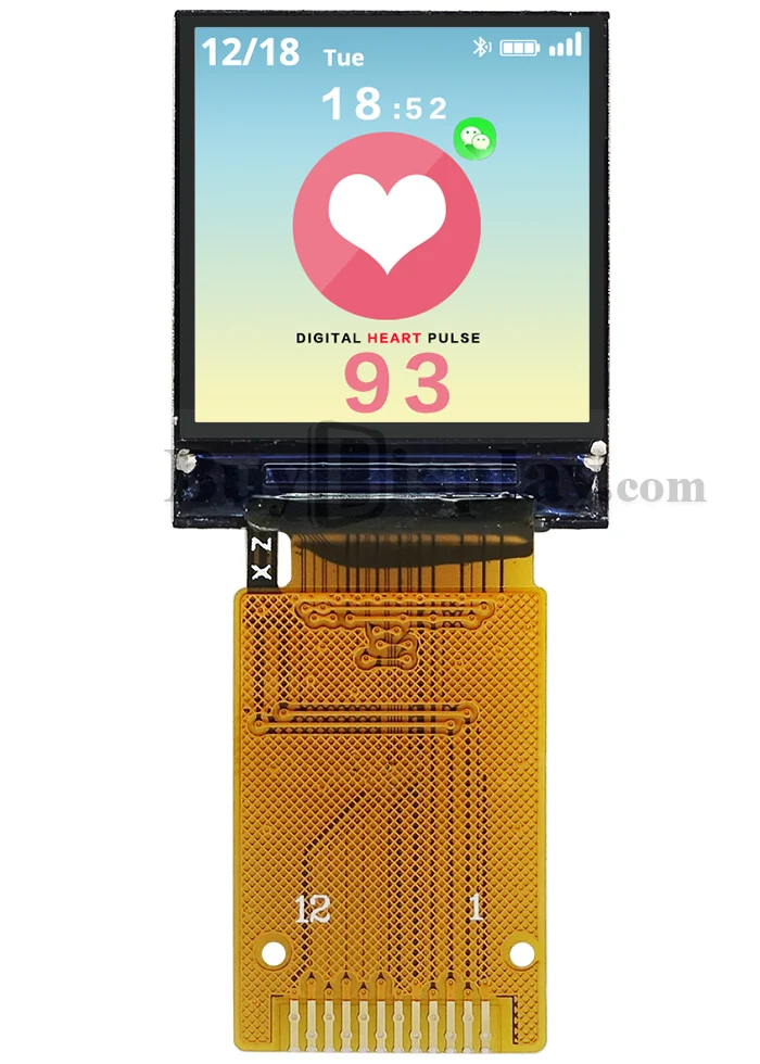 0.85 inch 128x128 IPS TFT LCD Display 4-Wire SPI GC9107 Controller