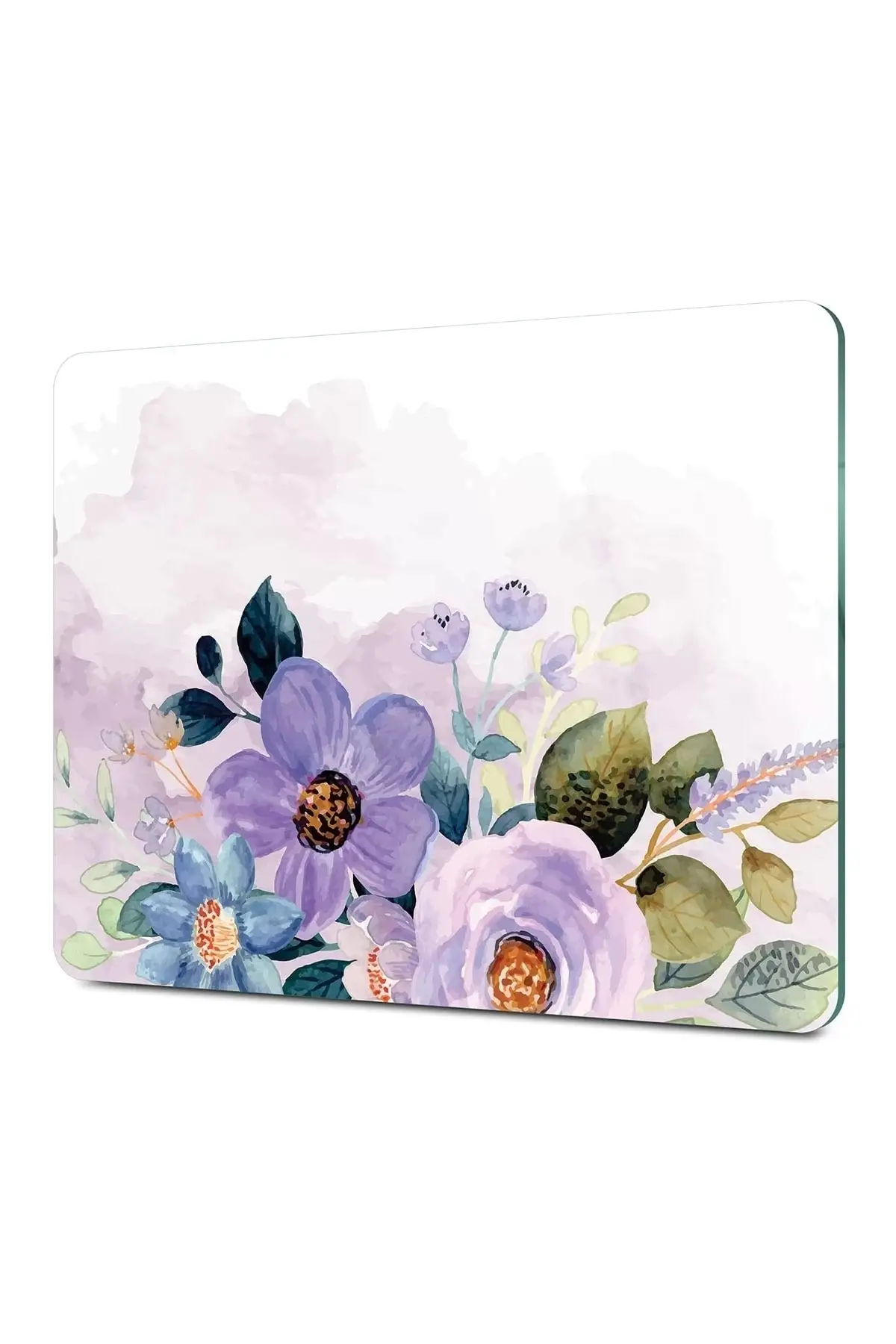 Modern Healthy Decorative Glass Cutting Board Watercolor Purple Flower Patterned Glass Cutting Table Cutting Board 20x30/30x40cm