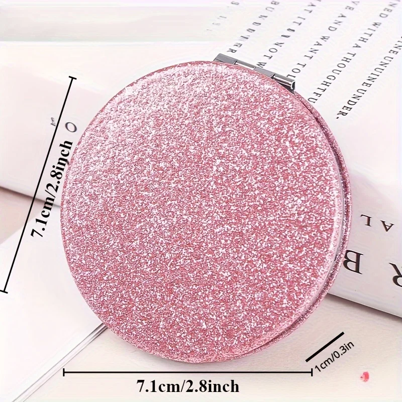 مرآة مكياج مدمجة قابلة للطي على الوجهين للسفر - مرآة تجميل محمولة، محمولة مع فلاش، هدية نسائية، بحجم الجيب #2