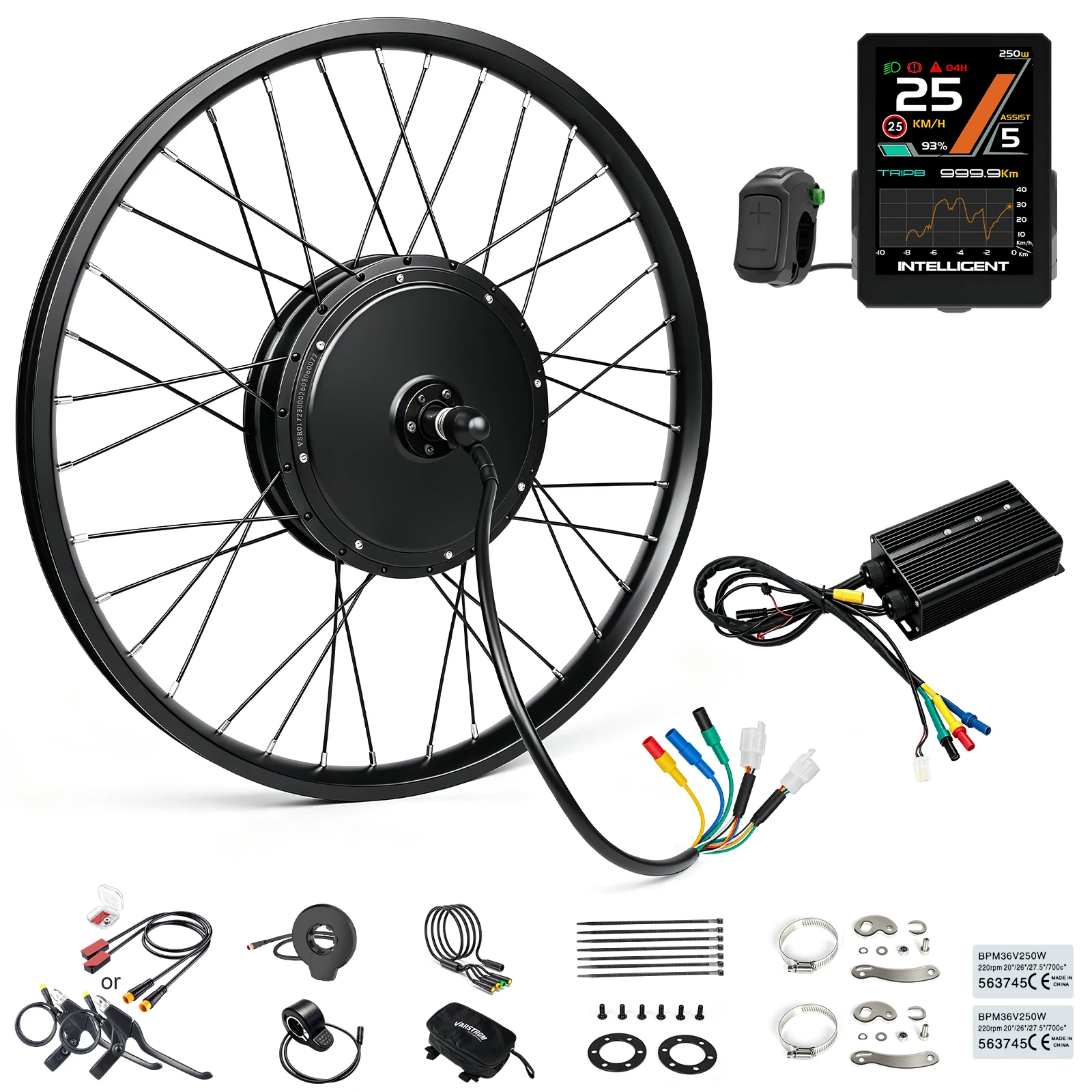 Varstrom Elektrofahrrad-Umrüstsatz 52V 2000W 72V 3000W Elektrofahrrad-Umrüstsatz Hinterradnabenmotor