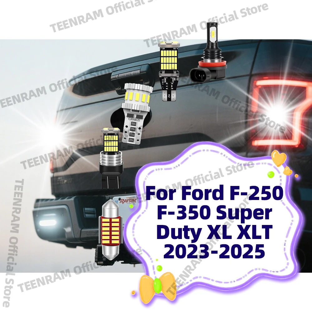 

2/4x светодиодные лампы для Ford F-250 F-350 Super Duty XL XLT 2023-2025, ярко-белые передние противотуманные фары, 12 В, 6000 К, освещение номерного знака