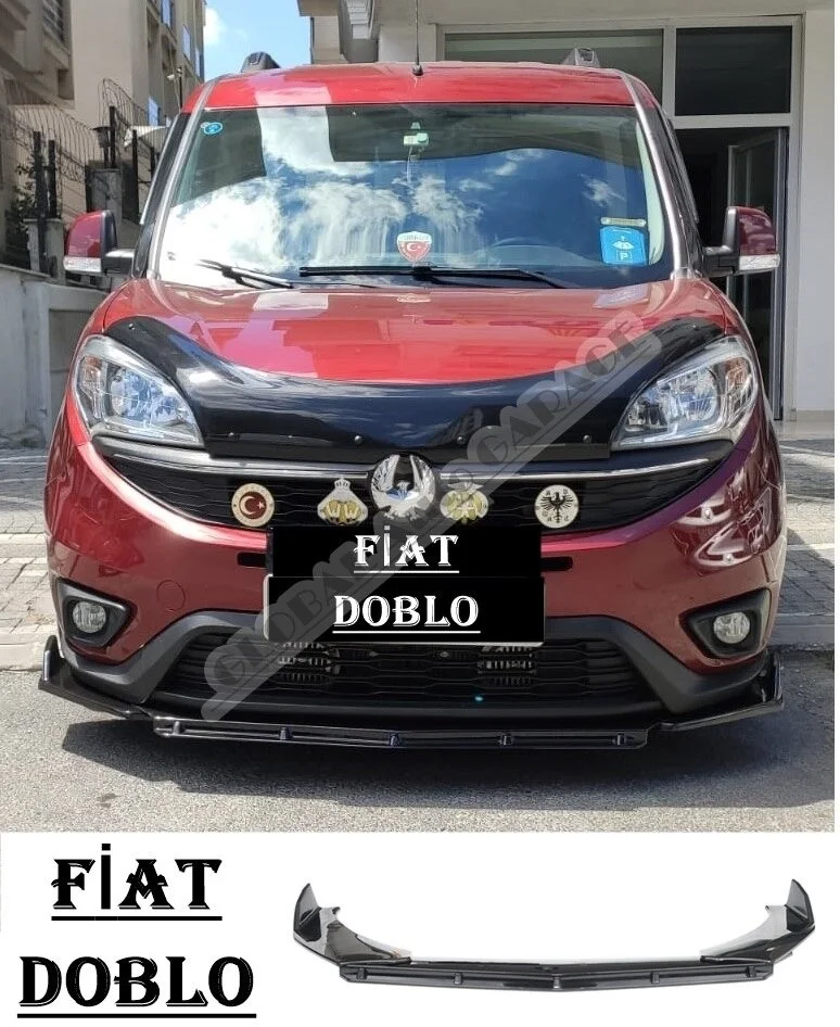 For Fıat Doblo Front Bumper Attachment Lip 2005-2020 Piano Glossy Black Splitter Diffuser Universal Spoiler Bumper Mud Flaps