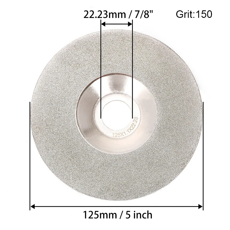 1pc 125mm disco de corte de diamante galvanizado rebolo tigela forma discos para vidro cerâmica jade 46grit 150 grão