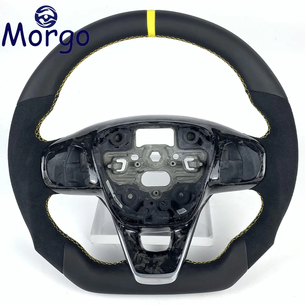 Custom Full Leather Steering Wheel For Ford Focus MK4 ST RS 2019 2020 2021 2022 2023 Forged Carbon fiber Steering Wheel