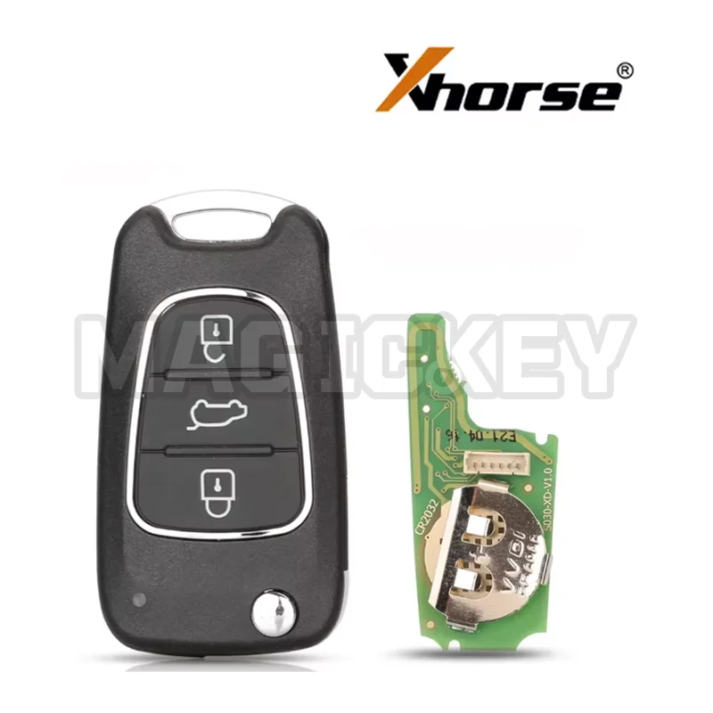 1/2/5PCS Xhorse XKHY02EN Chave remota de fio para Hyundai tipo 3 botões