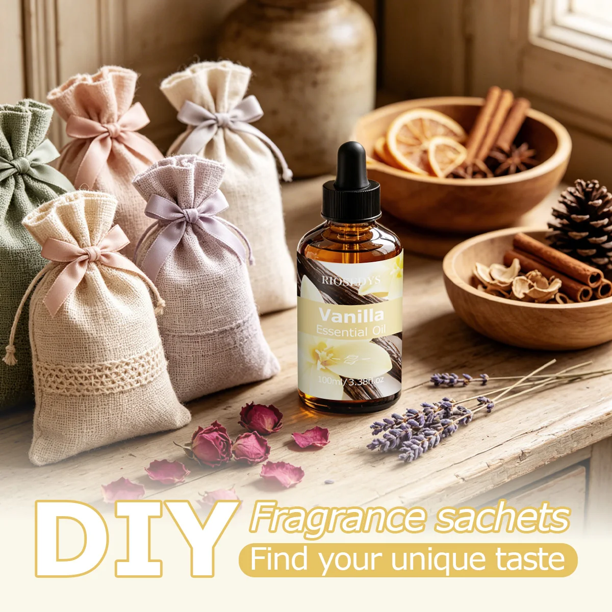 Vanille-Ätherisches Öl, warmes, süßes Duftöl für Diffusoren, DIY-Duftbasteleien und Aromatherapie, sanftes und cremiges Aroma – Detail 2