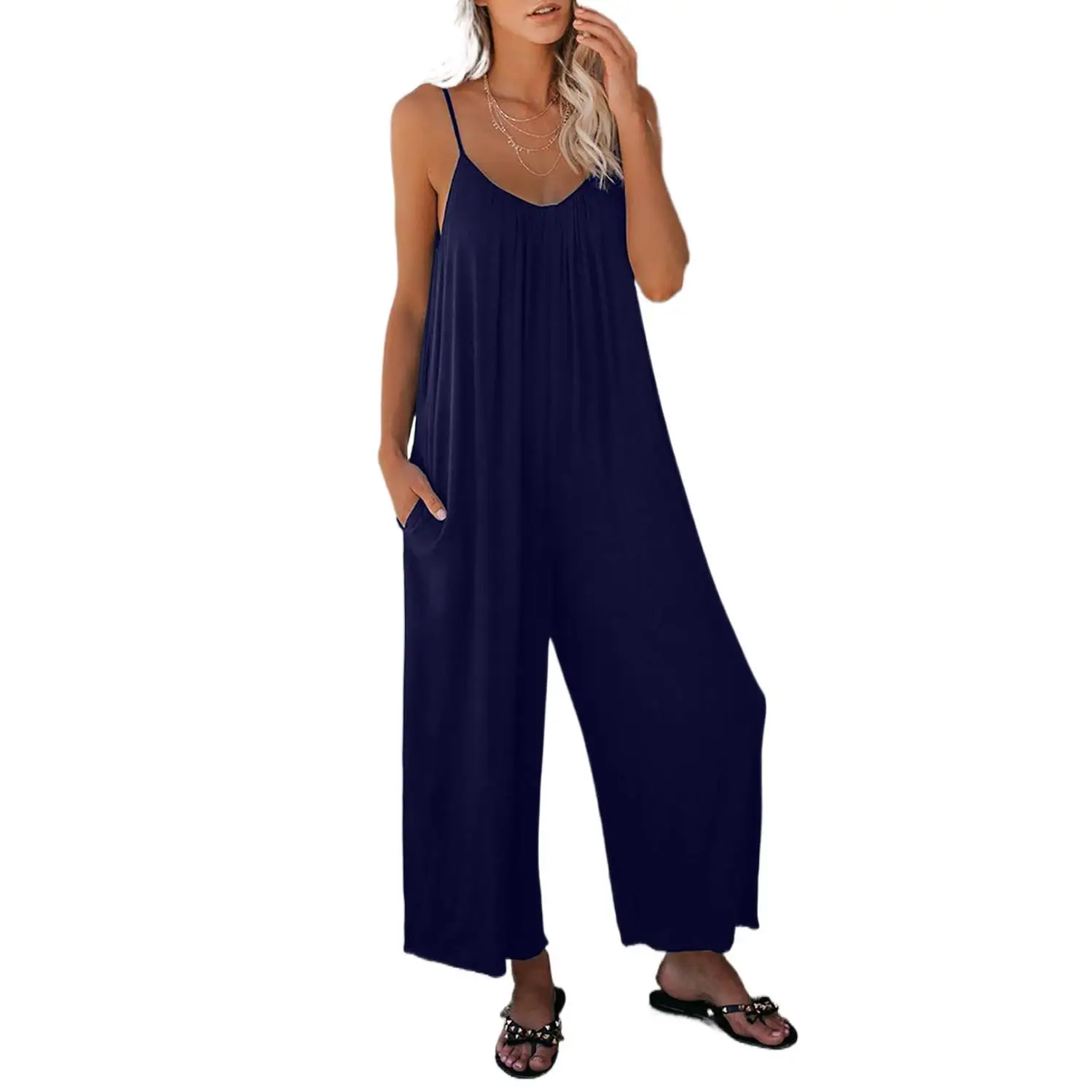 Loose Ladies Bib Pant Suspender Trouser Casual Female Women One-Piece Romper Overalls Wide Leg Jumpsuit Streetwear Plus Size