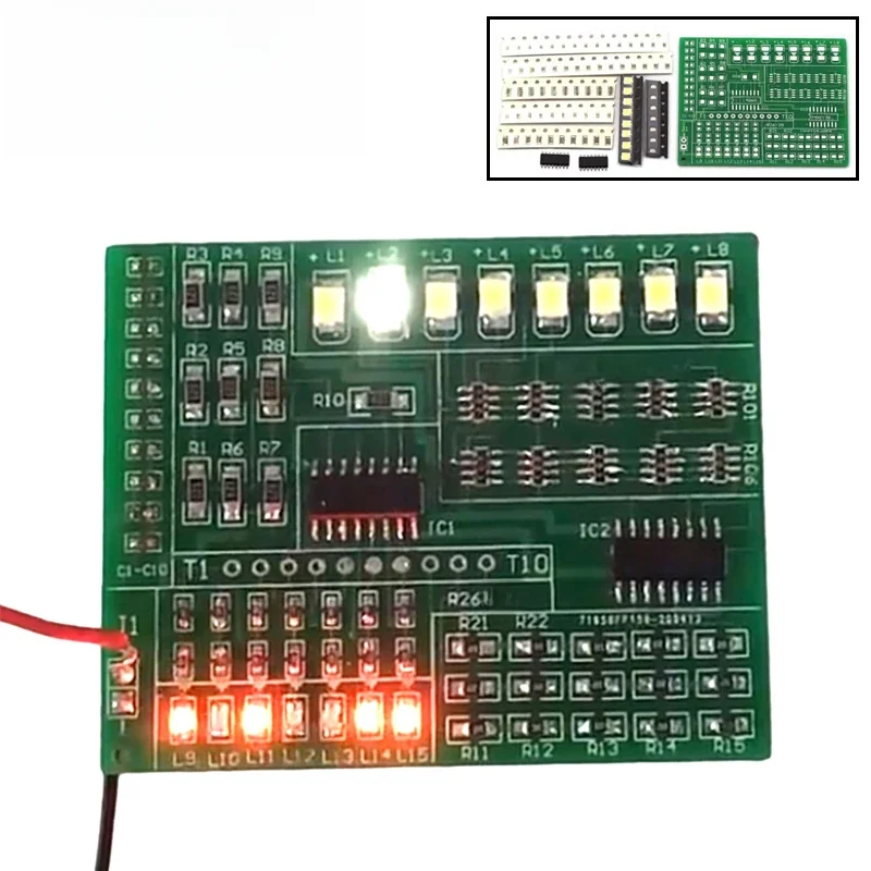Zestaw elektroniczny DIY 1801 SMT SMD komponent lutowniczy projekt praktyka Suite nadajnik radiowy FM moduł płytki nauka spawania — zdjęcie 2