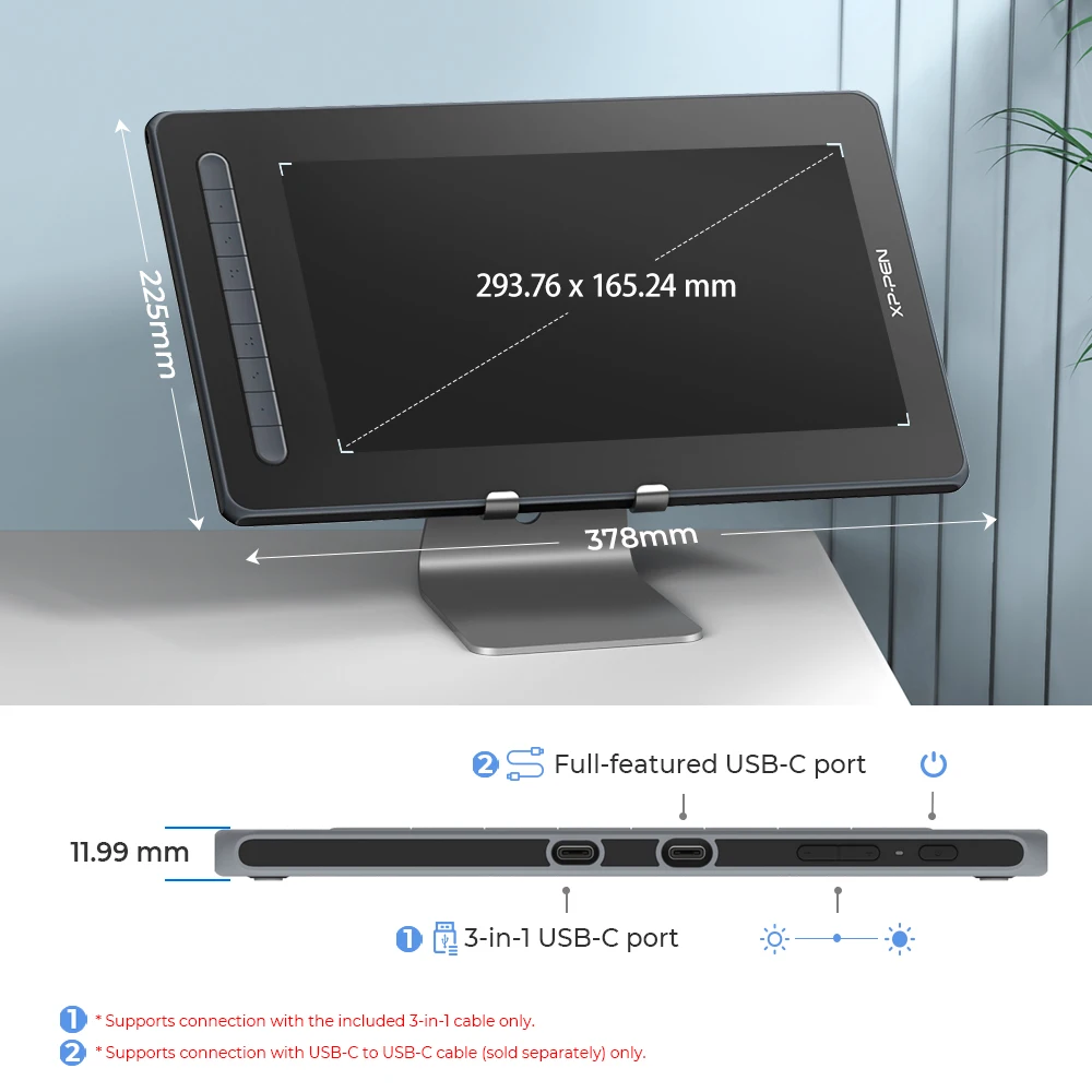 XPPen Artist 13 2nd Gen Graphic Tablet Monitor with 130% sRGB 9 Shortcut Keys 13.3 Inch Pen Display Support Android Windows Mac