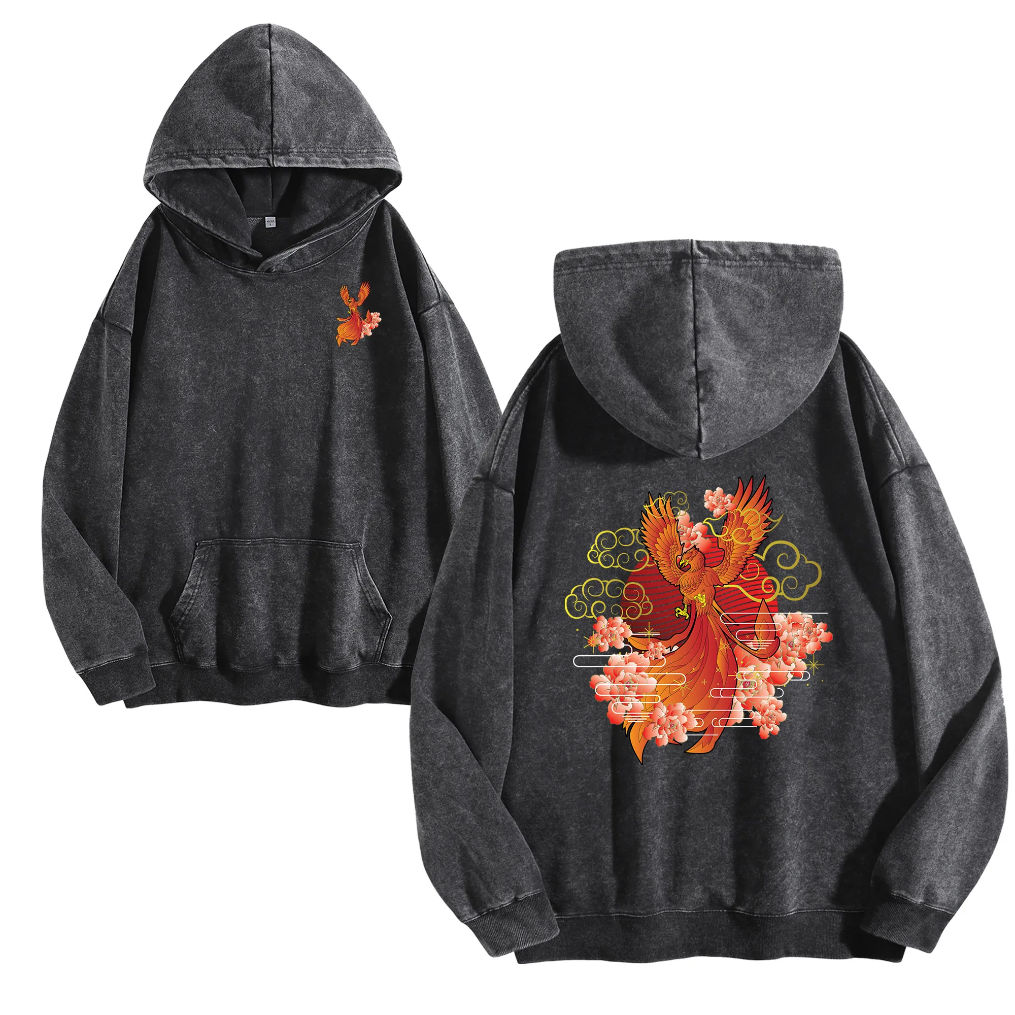 

Nirvana Rebirth двусторонний принт 400 г винтажная стираная толстовка унисекс негабаритный уличный пуловер осень/зима коллекция