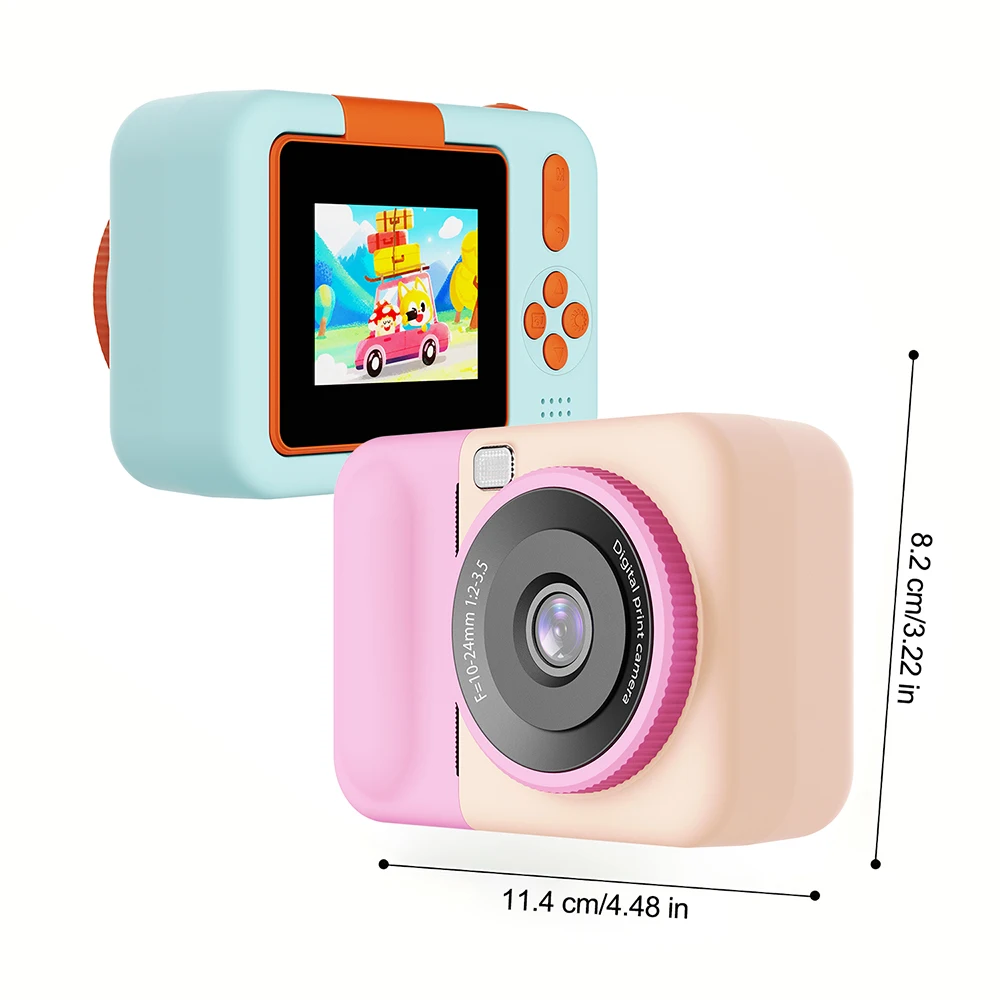 Kids Instant Printing Camera, HD 1080P Video Recorder with 6x Digital Zoom, Portable Rechargeable Children Camera Birthday Gift