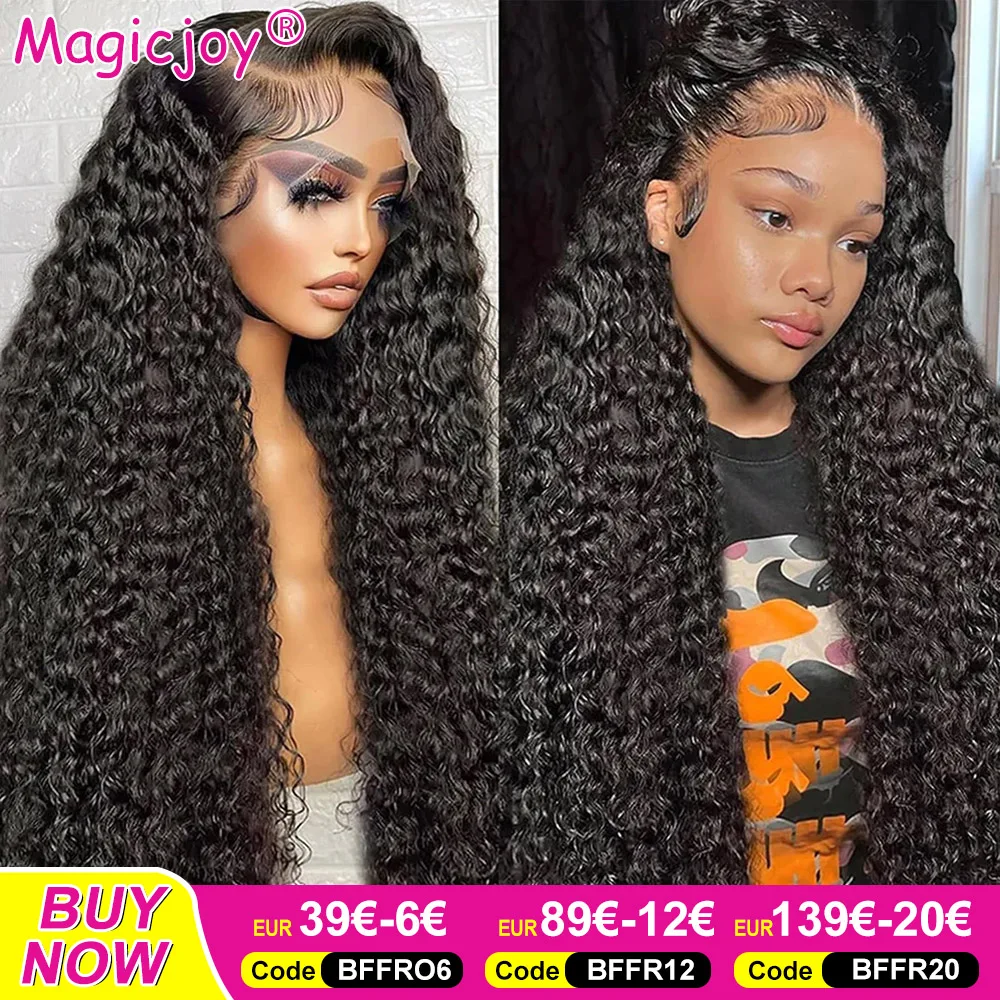 32 Inch Deep Wave Lace Front Wigs Human Hair Pre Plucked 13x4 Lace Frontal Wigs Human Hair Deep Curly 4X4 Closure Wigs for Women