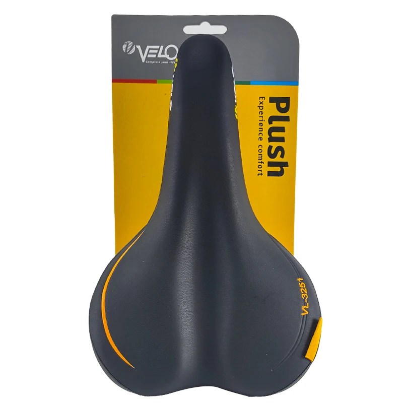VELO Original VL-3251 Comfort Soft Pu Leather Bicycle Saddle for Road MTB Bicycle Long Ride City Commute Cushion Cycling Parts