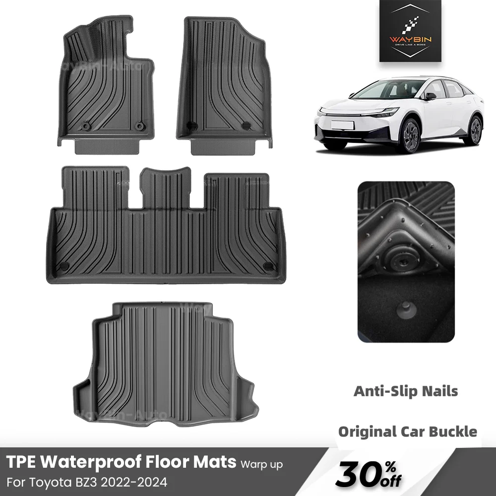 

Waterproof TPE Floor Mats for Toyota BZ3 2022-2024 Anti-Slip Pads Rear Trunk Mats Frunk Pads Auto Interior Upgrade Accessories