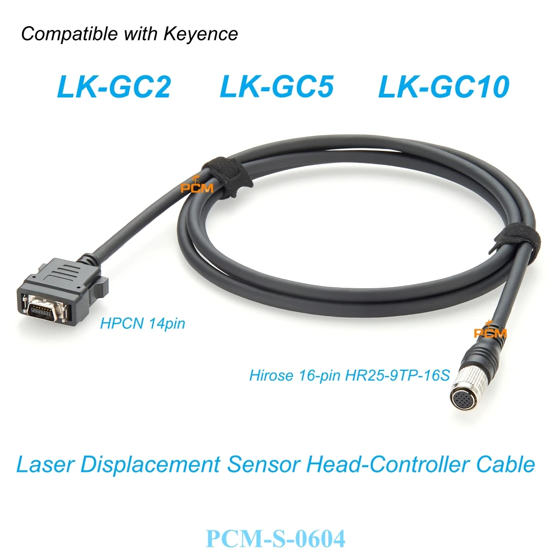 

Hirose 16-pin HR25-9TP-16S Circular Connector to HPCN 14pin male Cable Industrial Machine Vision System Keyence CCD Sensor