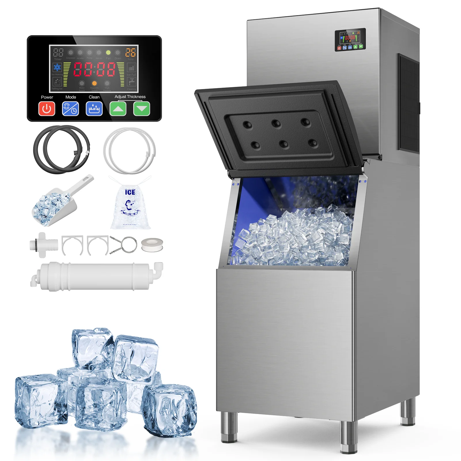 Home Bar And Counter - Mesin Es Komersial 550LBS/24H, Penampung 350LBS,