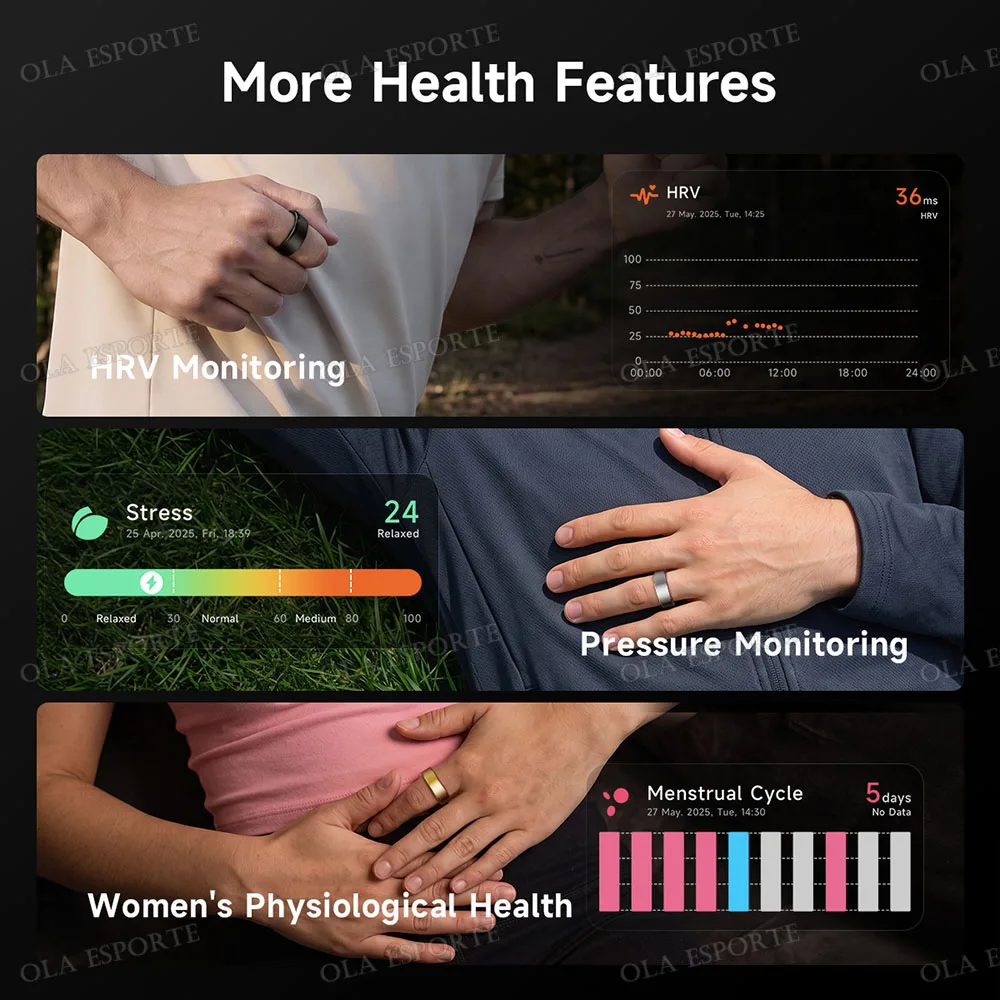 New Smart Ring Waterproof Heart rate, Blood pressure, Blood oxygen Health Monitor Smartring Take Photo Exercise Record Bluetooth Ring Birthday Gift Men Women Ring ﻿R100