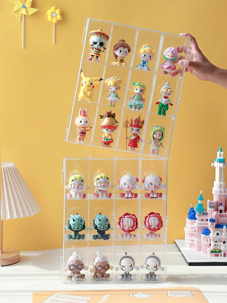 Wall Mounted Showcase Clear Acrylic Blind Box Figures Display Case Figures Display Stand Dust Proof Doll Toy Storage Box