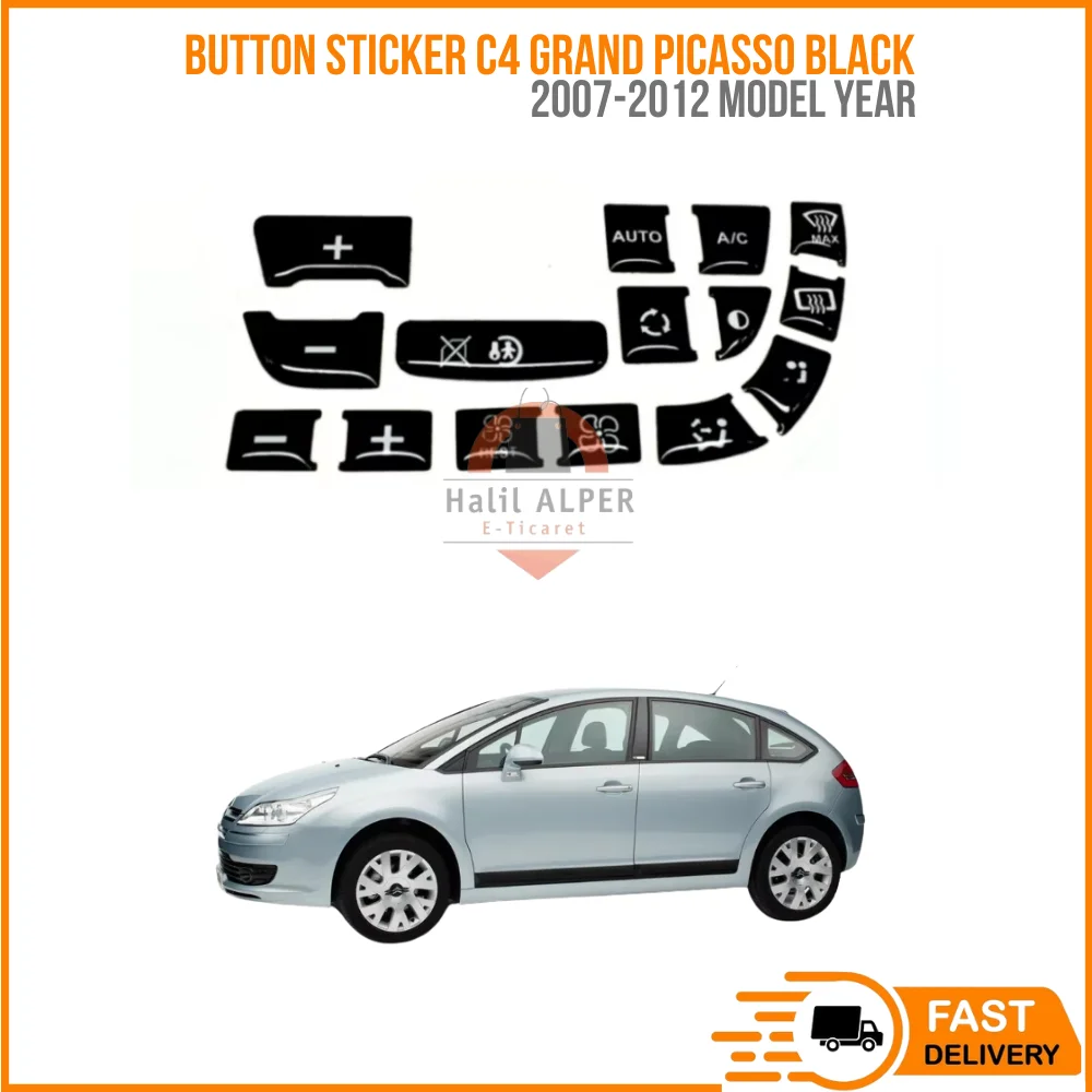 

For Button Sticker C4 Grand Picasso black color air condition control panel replacement Button Sticker Set 2007-2012 models