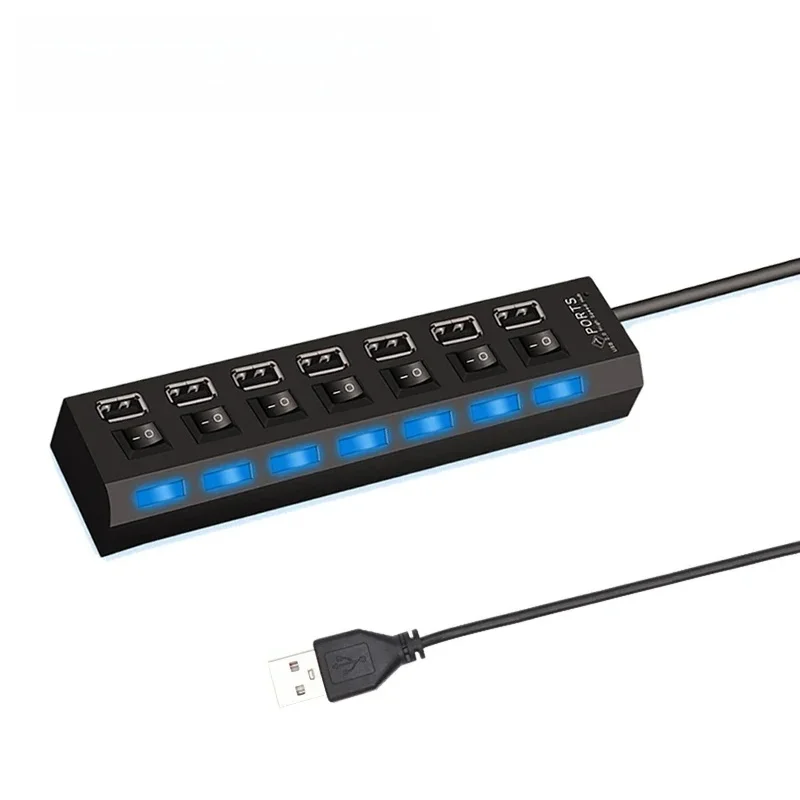 USB HUB USB 2.0-schakelaar USB Hub 3.0-adapter Hoge snelheid Multi 4/7 poorten Hub USB aan/uit-schakelaar Draagbare USB-splitter voor pc-laptops - afbeelding 2