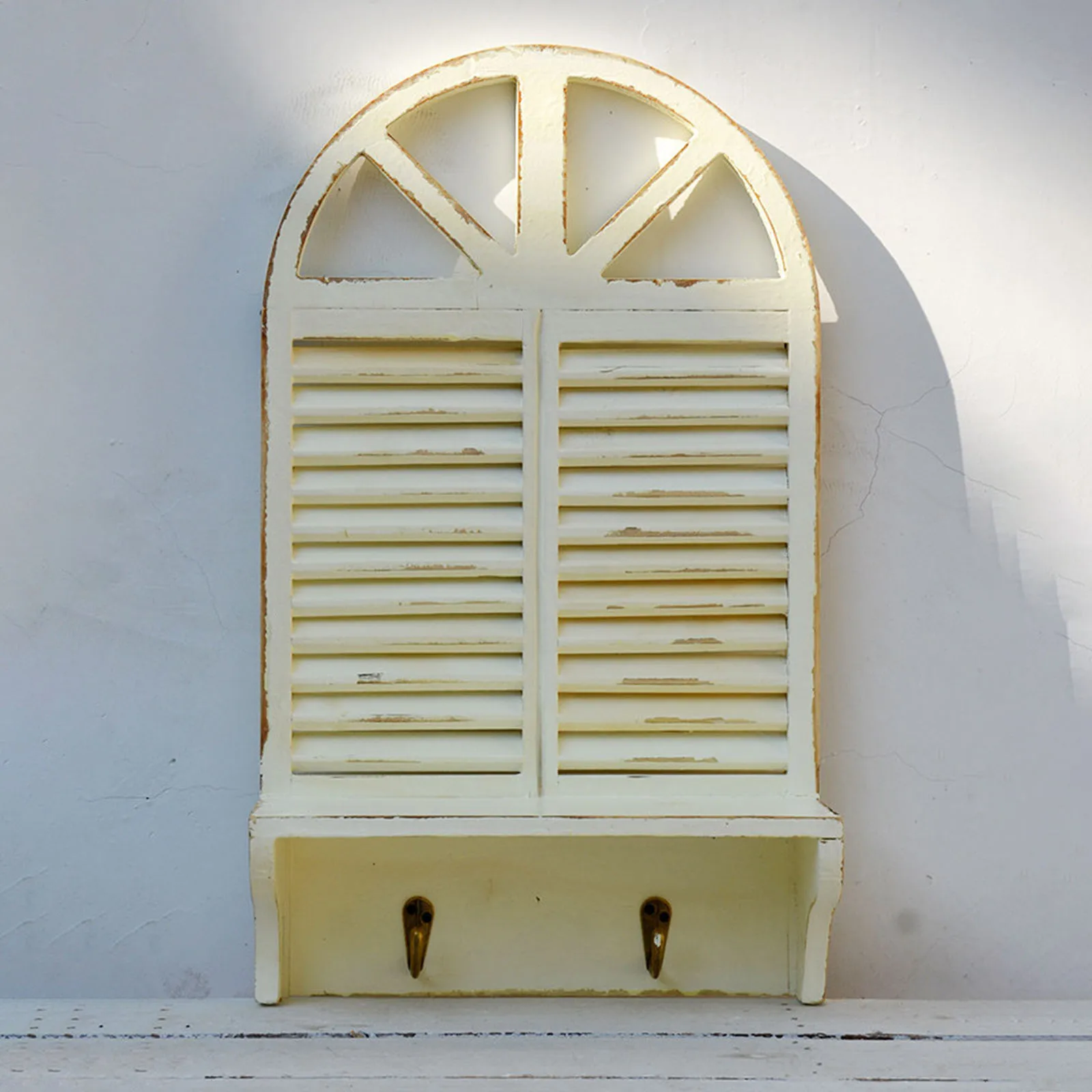 Plant Pot Stand Arched Window Frame Storage Rack Wooden Window Shelf Imitation Window Rustic Hanging Decor for Kitchen Garden view 5