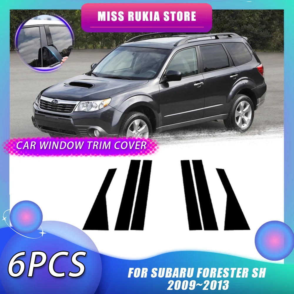 

Car Window Trim Cover for Subaru Forester SH 2009~2013 2010 Carbon Fiber Silver Black Pillar Posts Sticker Door Decal Accessorie