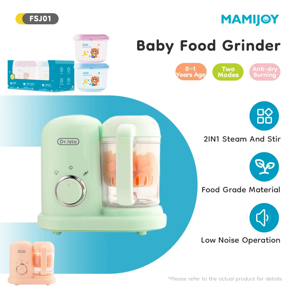 

MAMIJOY Baby Food Maker Supplementary Food Processor Kids Food Mill Steaming Stirring Warming Cooking Machine FSJ01