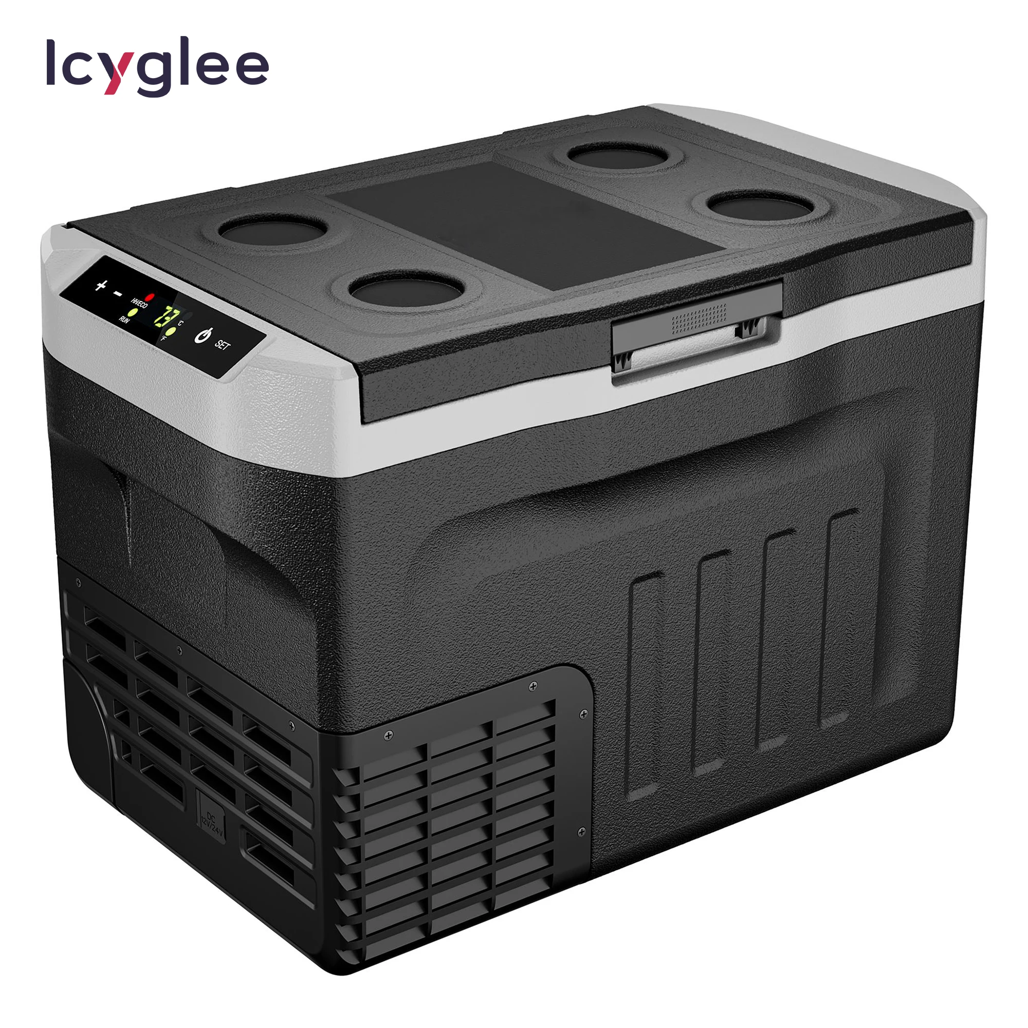 ICYGLEE 20/30L Portable Car Refrigerator Compressor Dual Zone Mini Fridge Freezer Cooler Ice Box Keep Cool for Camping Fishing