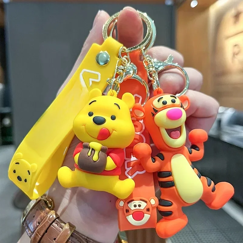 Pendentif porte-clés dessin animé 3D pour femme, Winnie l'ourson, Matkey Tigrou, beurre, voiture, sac, cadeau pour enfant, Kawaii, nouveau