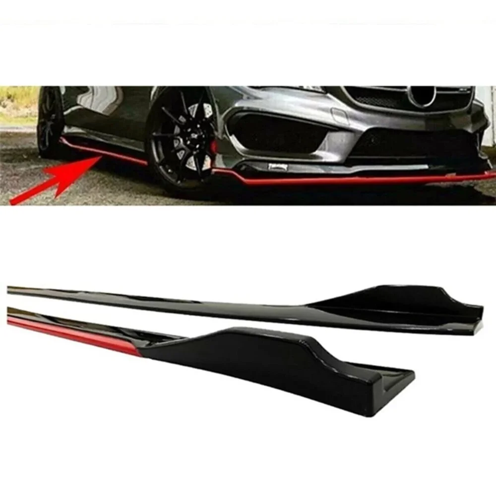 Universal For All Car Striped Side Skirt 4 Piece Piona Black (Red Yellow Blue Black) A+ Quality Car Design Tuning