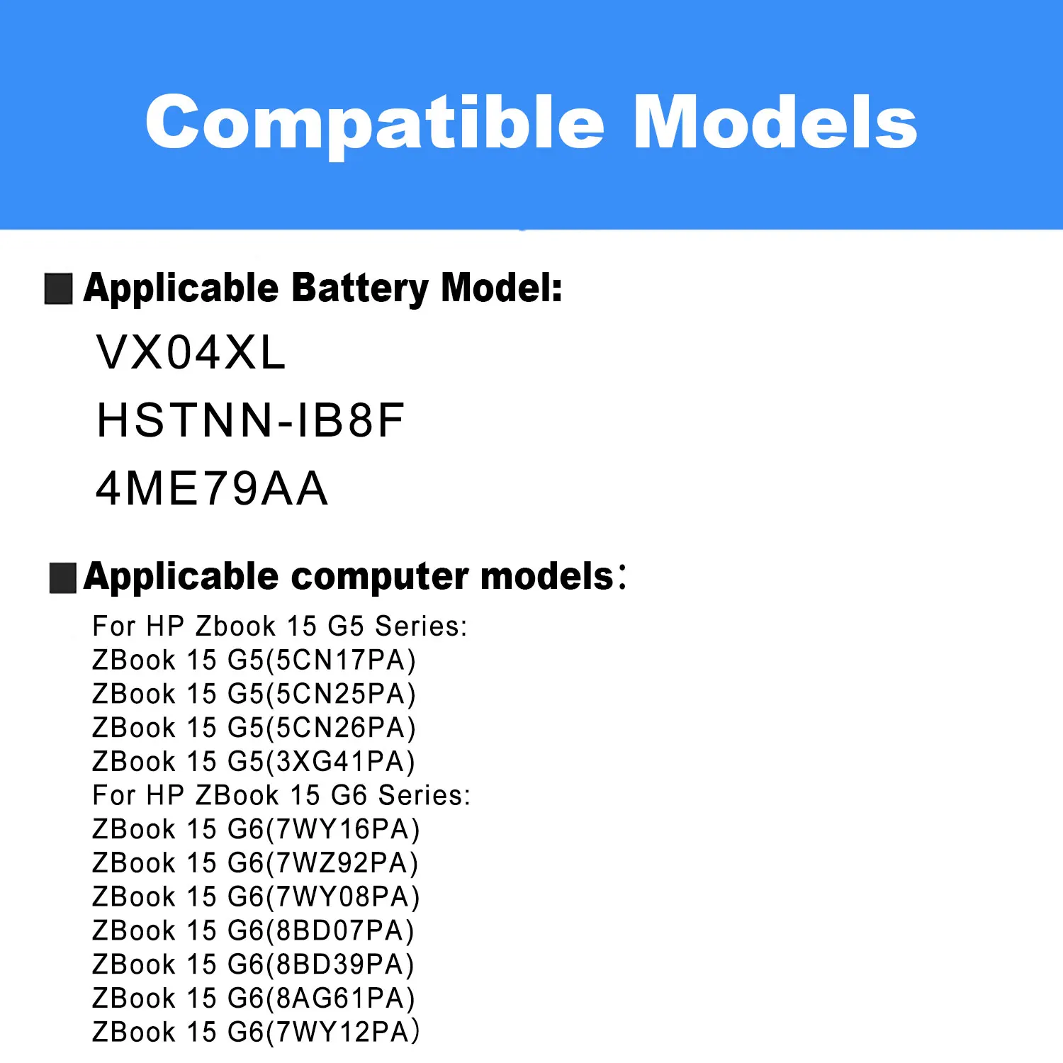 DXT New Laptop Battery VX04XL For HP Zbook 15 G5 G6 Series HSTNN-IB8F 5CN17PA 4ME79AA HSN-Q13C L05766-855 L06302-1C1 image 6