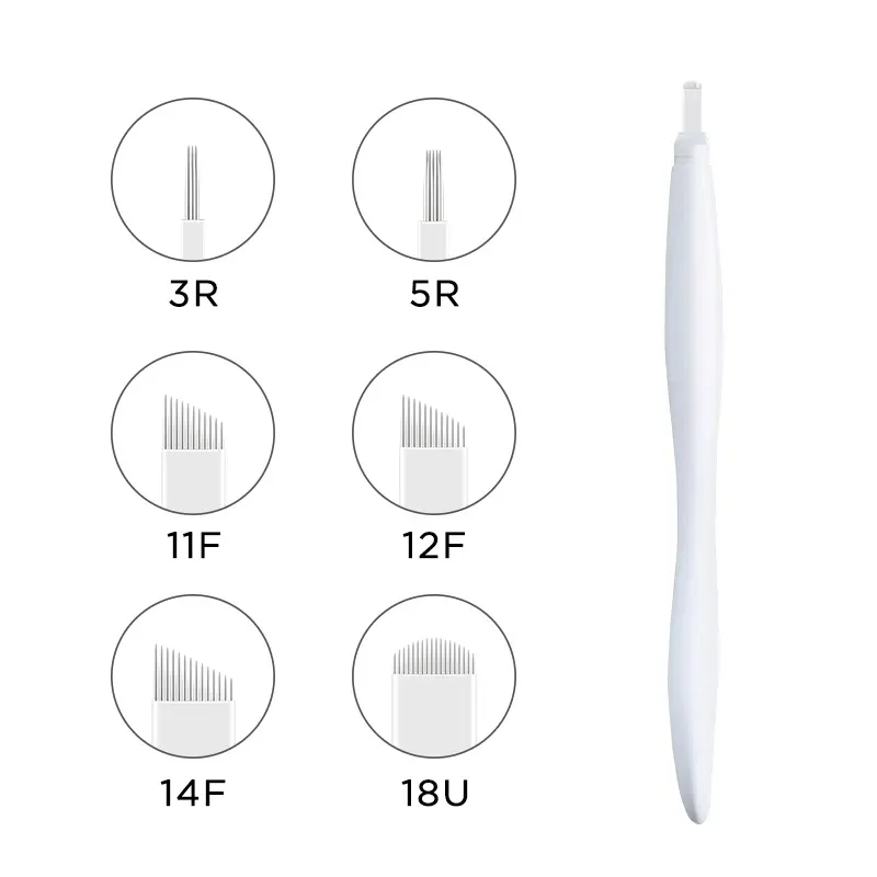 FAMISOO-Aiguilles jetables arabisées pour stylo de tatouage, fournitures de microblading, plusieurs modèles, 3R, 5R, 12F, 14F, 18U