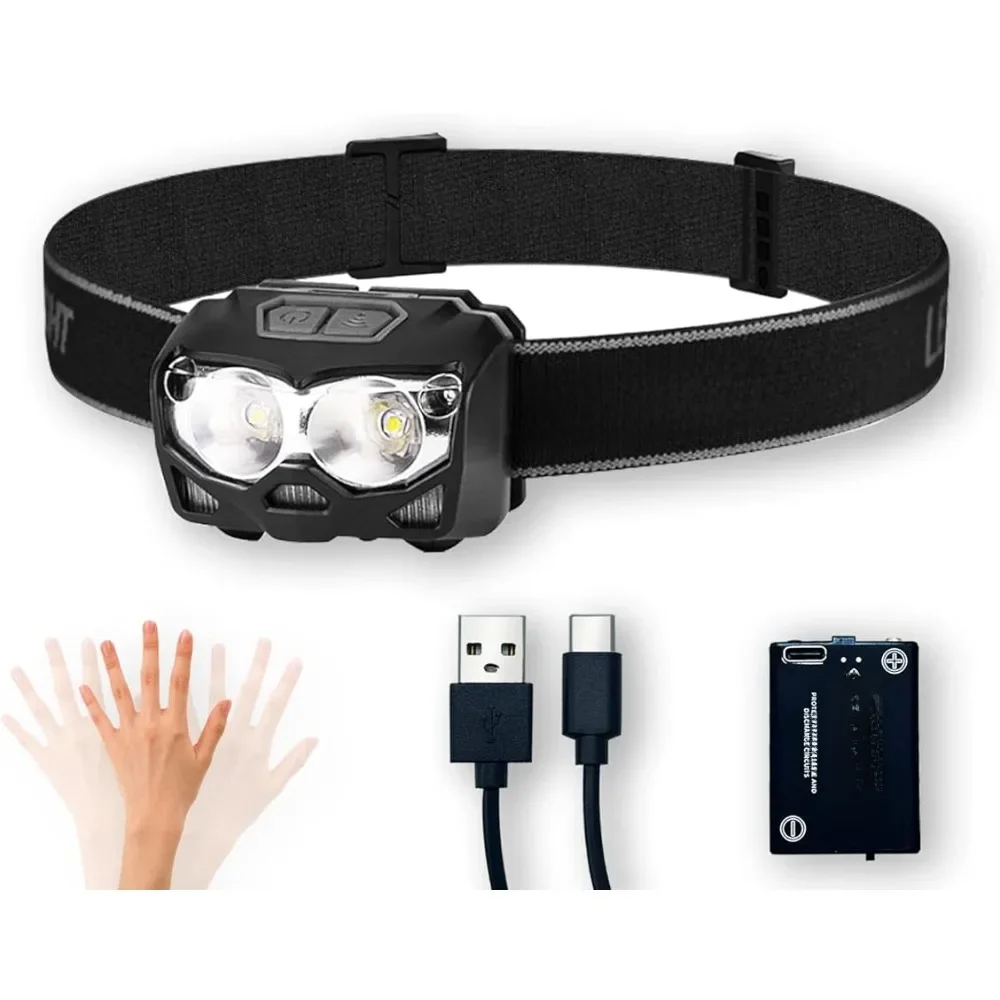 AliExpress NONE 500 Lumen USB-C Rechargeable Headlamp LED Headlamps Waterproof Flashlight Headlight Camping Running Cycling Fishing Head Lantern