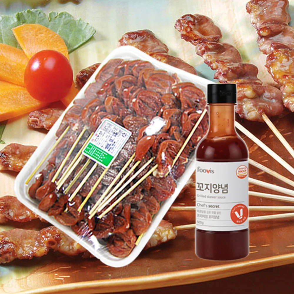 chicken heartache skewers 1kg(20gX 50 pieces) + Skewer sauce 500g chicken skewers