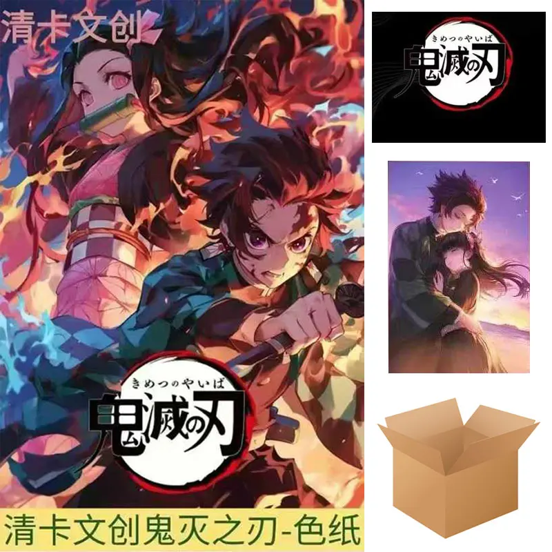 New Demon Slayer Cards Collections Booster Box Japanese Anime Game Qingka Wenchuang Colore Paper Wave1 Collectibles Kids Toys