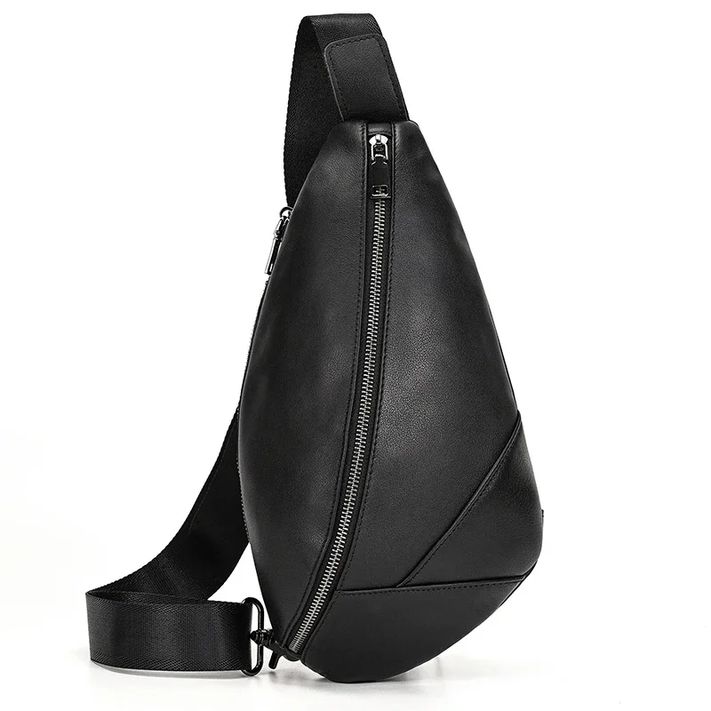 Newsbirds Skórzana torba na klatkę piersiową z prawdziwej skóry torba crossbody dla mężczyzn męska skórzana torba na ramię torba na klatkę piersiową pojedyncza torba na ramię — zdjęcie 2