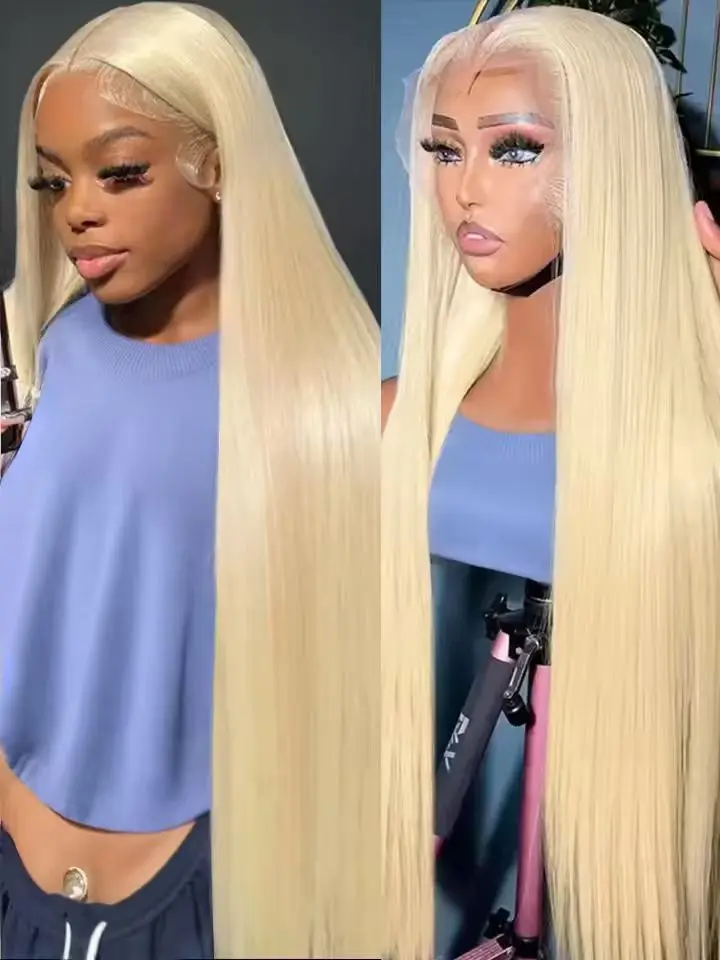 34 Polegada 200 densidade 613 em linha reta hd peruca frontal do laço 13x4 loira perucas dianteiras do laço brasileiro em linha reta peruca de cabelo humano para mulher