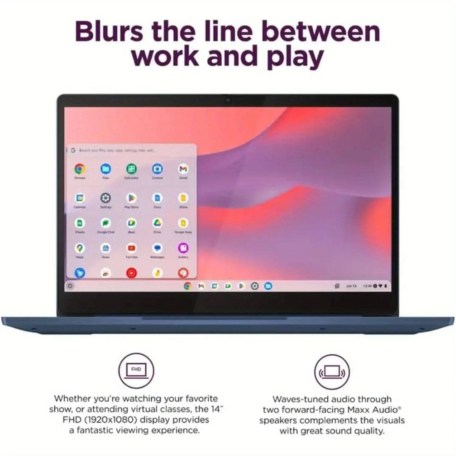 Lenovo IdeaPad Slim 3 14'' Full HD Chromebook,MediaTek Kompanio 520,4 GB RAM, 320 GB Speicher (64 GB eMMC + 256 GB SD-Karte), Chrom-Betriebssystem