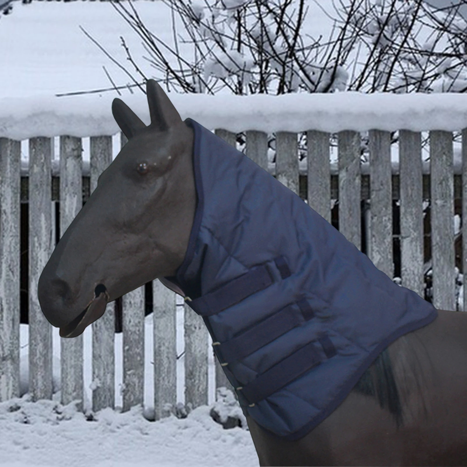 Horse Thermal Warm Neck Cover Thickened Insulation Winter Turnout Wrap Waterproof Hood Scarf for Stable or Paddock Use