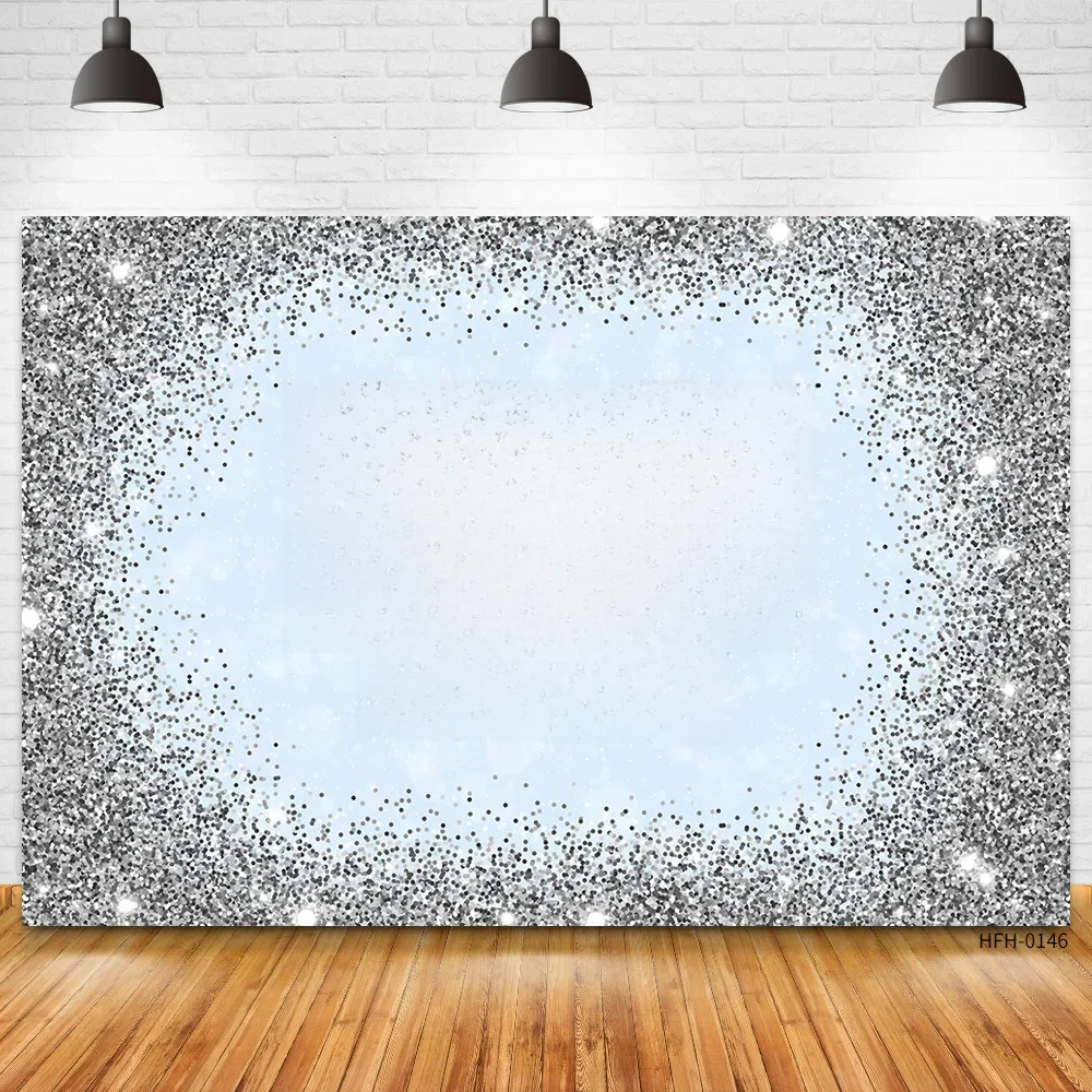 Nom personnalisé Photo or argent paillettes fête d'anniversaire bannière arrière-plans bébé douche bricolage anniversaire photographie décors Photocall