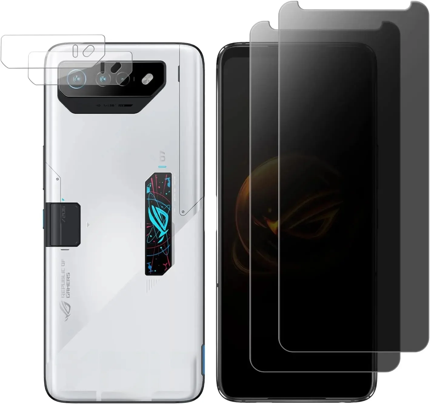Osłona ekranu chroniąca prywatność dla telefonu ROG Phone 7 6 5 Pro Twardość 9H Szkło hartowane antyszpiegowskie dla ASUS ROG Phone7 Ultimate Camera Film — zdjęcie produktu 7