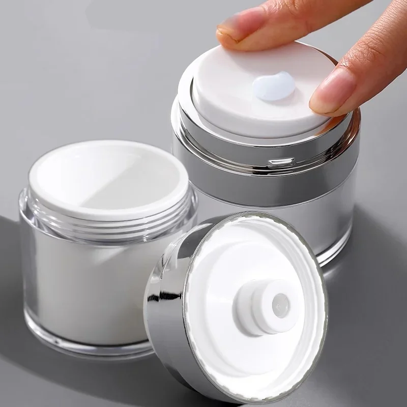 Pot à pompe vide sans air pour cosmétiques, bouteille sous vide pour crème acrylique rechargeable, taille Portable, conteneur de maquillage pour Lotion, 15/30/50ml