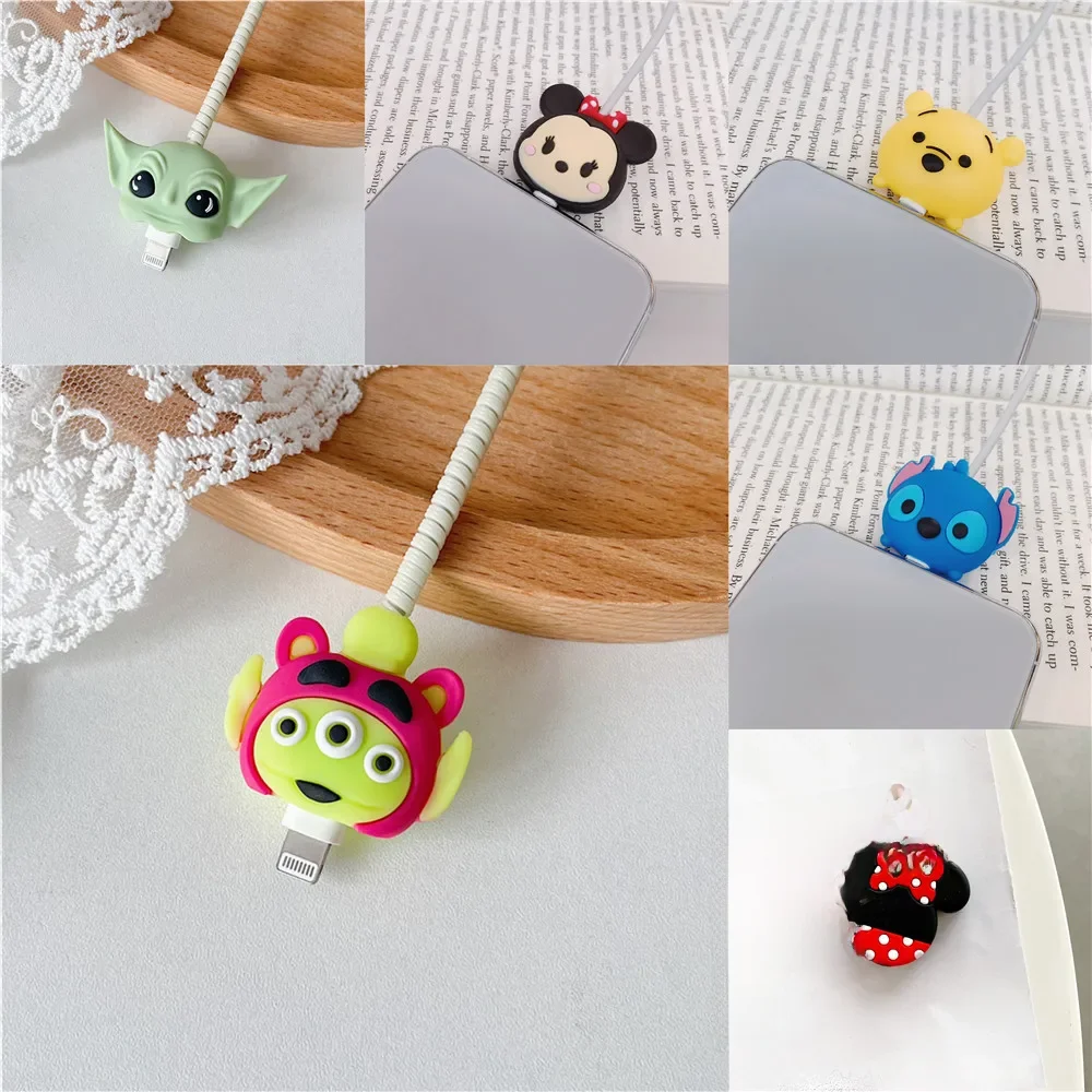 Cartoon Cute USB Data Line Head Protection Cover For IPhone Samsung Xiaomi Charger Cable Protector Case DIY Akcesoria Prezenty — zdjęcie 2