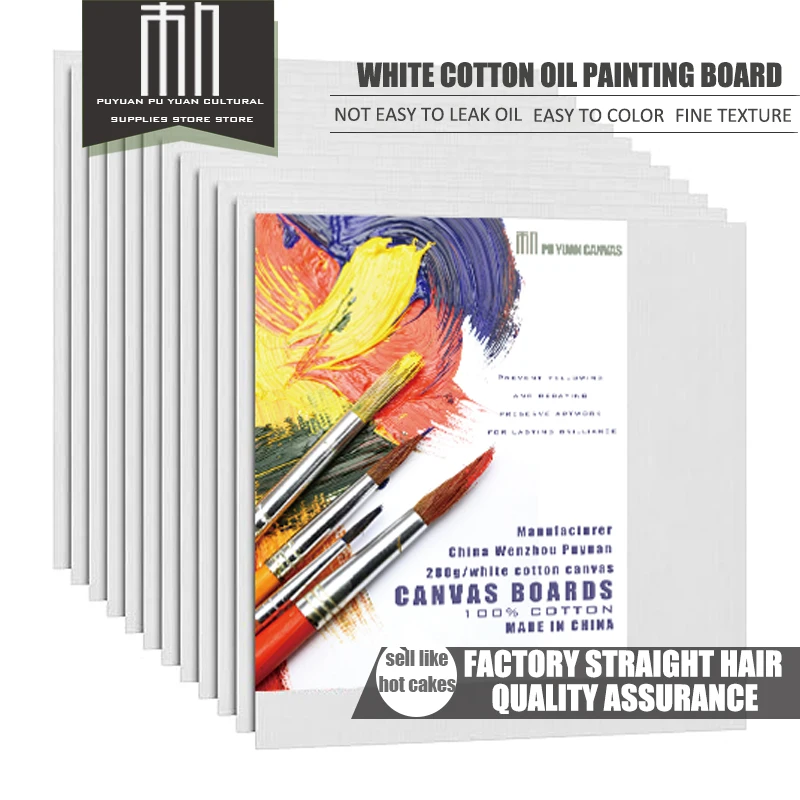 Painting Canvas Board, 30x40 cm, Set of 5, Plaster Base White Painting Canvas - 100% Cotton Art Supplies Canvas, Student Art Pai