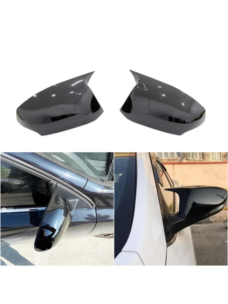 Bat style mirror cover for Renault Laguna 3 2007 2014 rear view mirror cover 2 piece cover glossy black car shields exterior