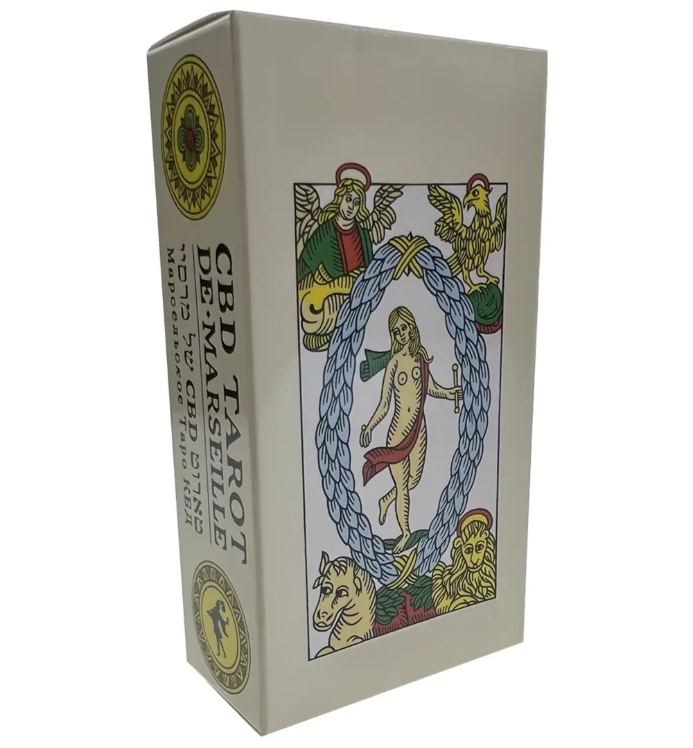 Jeu de société de Tarot de Marseille 12x6.5cm, 78 pièces, Version anglaise complète, jeu de société de Tarot magique, cartes de Tarot universelles avec Instruction en papier